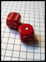 Dice : Dice - 6D - Smaller Solid Red Dice With White Pips